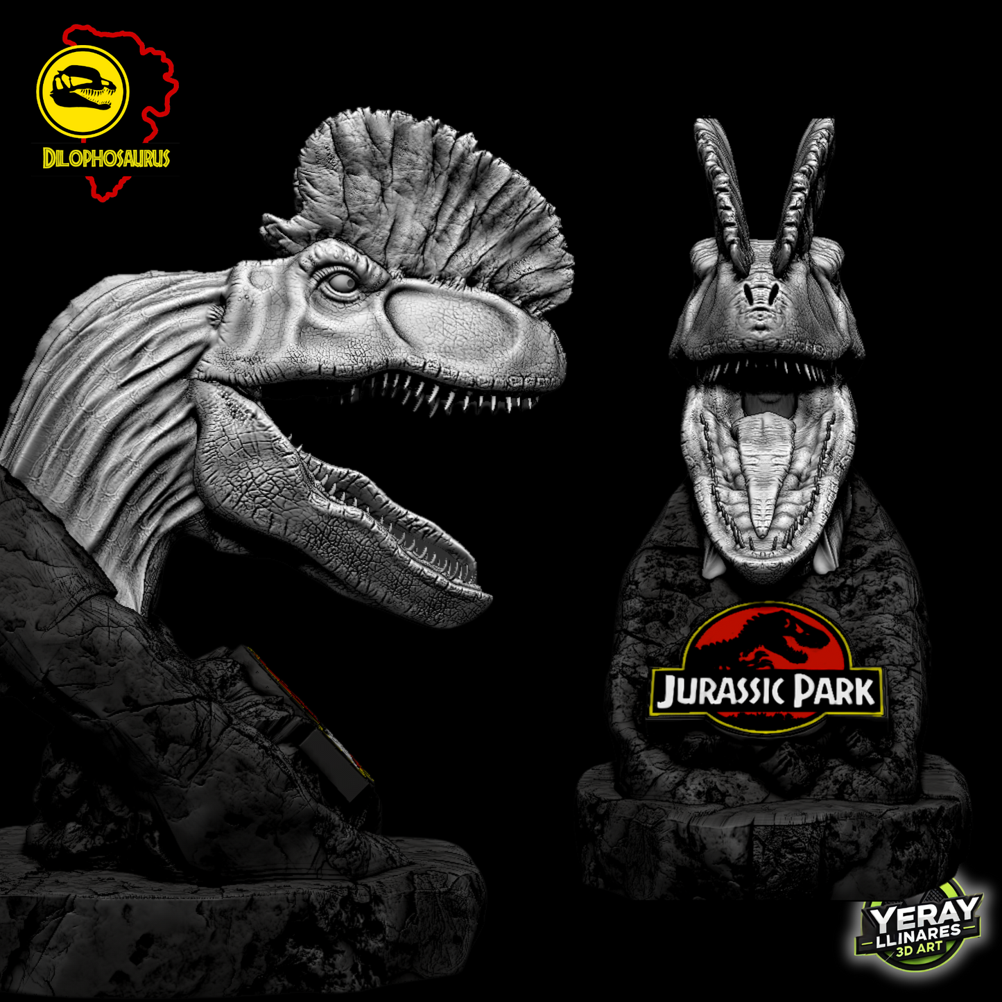 Busto de Dilophosaurus – Jurassic Tribute