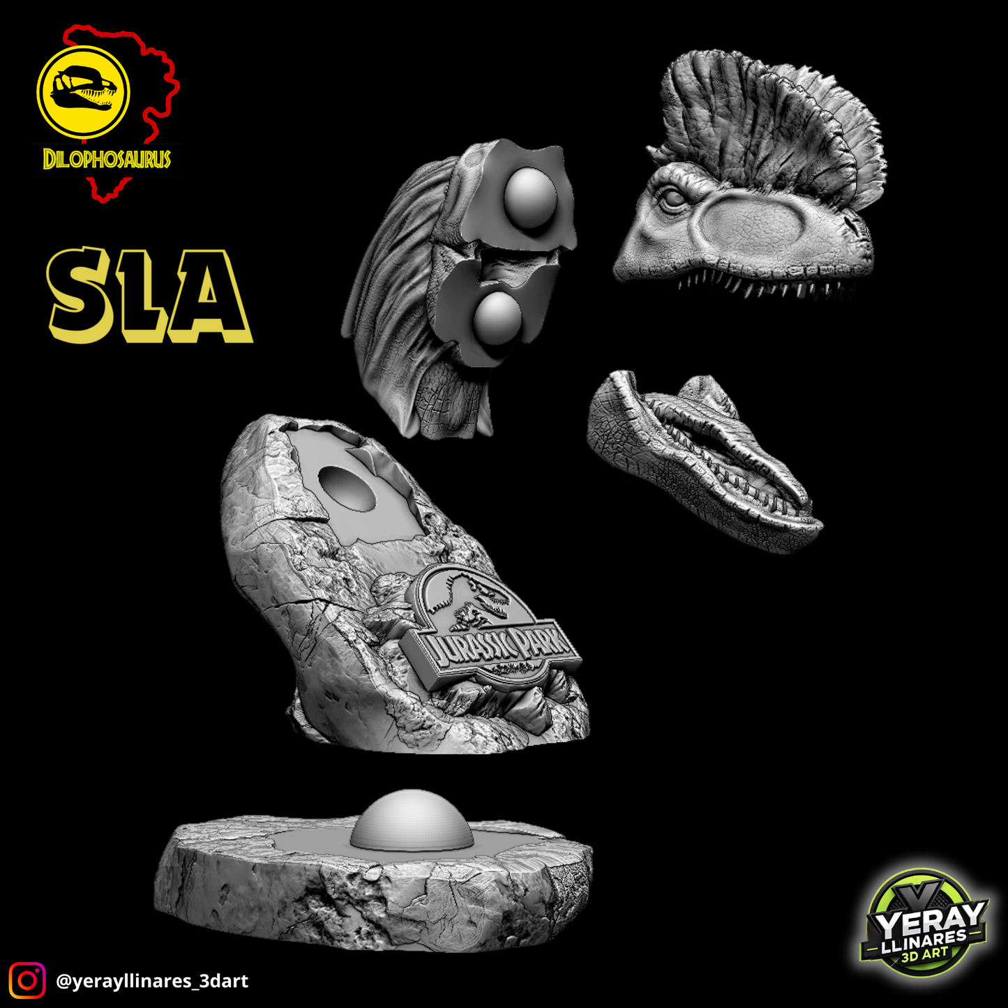 Busto de Dilophosaurus – Jurassic Tribute