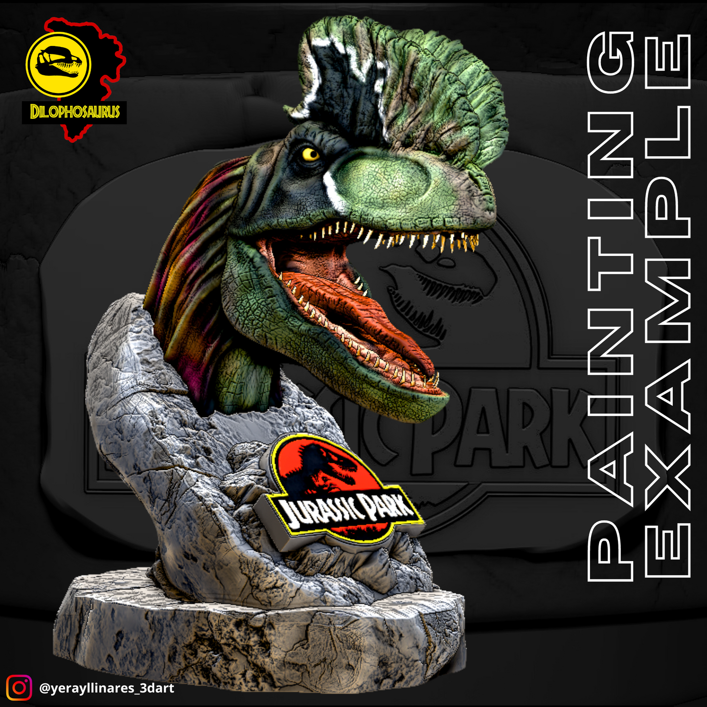 Busto de Dilophosaurus – Jurassic Tribute